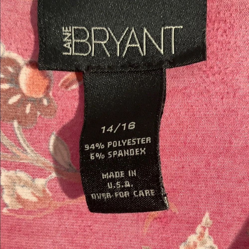 Lane Bryant Red Floral V-Neck Sleeveless Blouse EUC - Picture 3 of 6